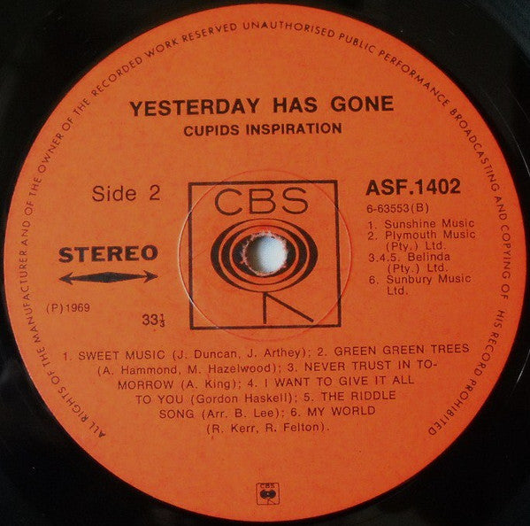 Cupid's Inspiration -Yesterday Has Gone