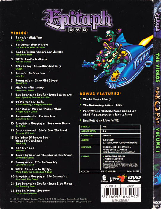 Various - Punk O Rama, The Videos, Volume 1