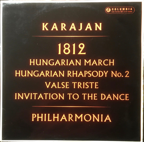 Karajan* - Philharmonia* - 1812 / Hungarian March / Hungarian Rhapsody No. 2 / Valse Triste / Invitation To The Dance