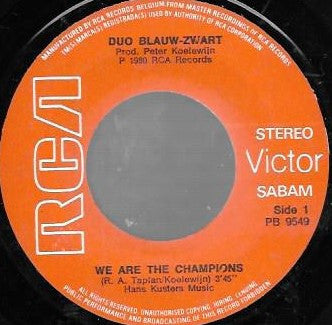Duo Blauw-Zwart -We Are The Champions