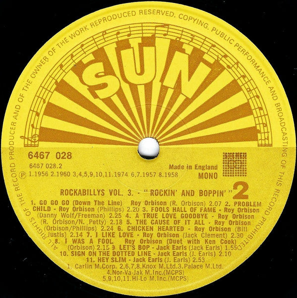 Various -Sun Rockabillys Volume 3 - Rockin’ & Boppin’