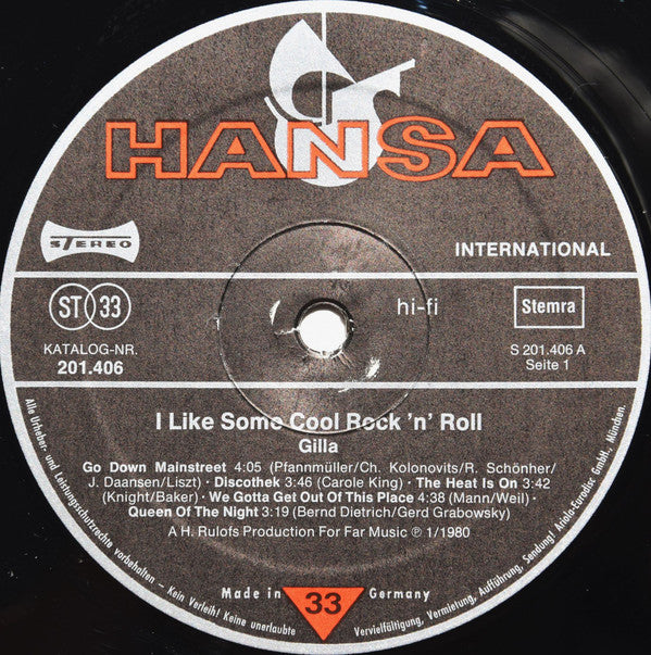 Gilla -I Like Some Cool Rock 'n' Roll