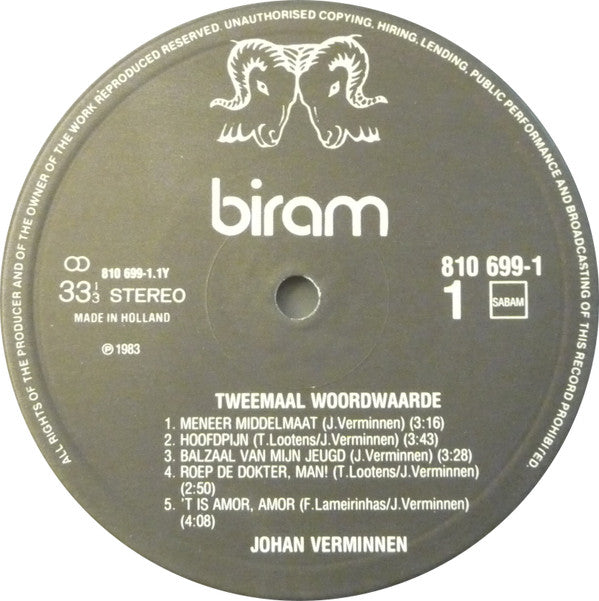 Johan Verminnen -Tweemaal Woordwaarde