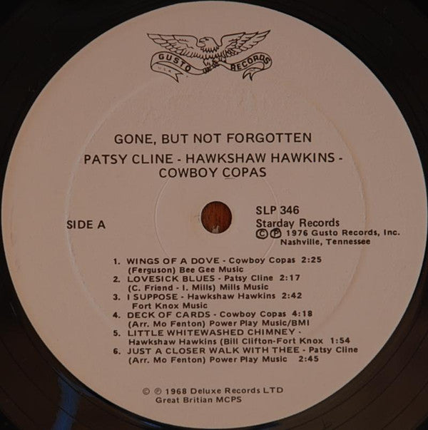 Cowboy Copas / Patsy Cline / Hawkshaw Hawkins -Gone, But Not Forgotten
