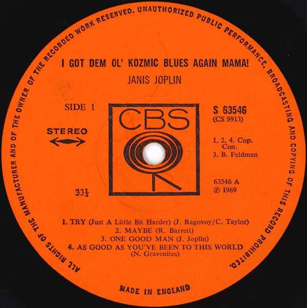 Janis Joplin -I Got Dem Ol' Kozmic Blues Again Mama!