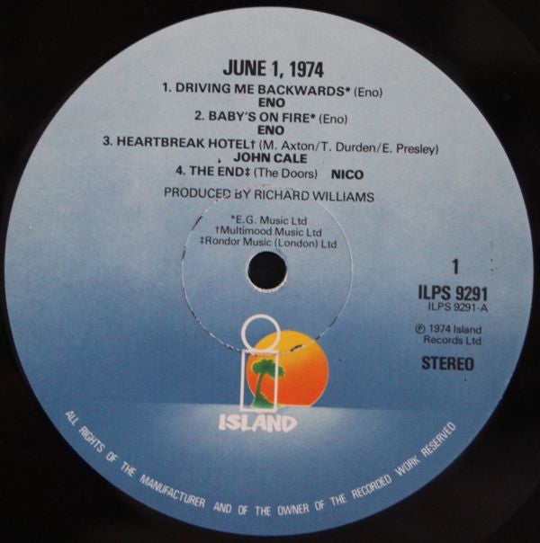 Kevin Ayers - John Cale - Eno* - Nico (3) -June 1, 1974