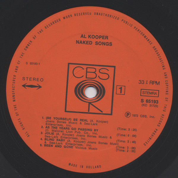 Al Kooper -Naked Songs