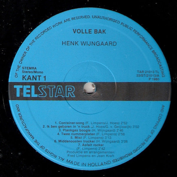 Henk Wijngaard -Volle Bak
