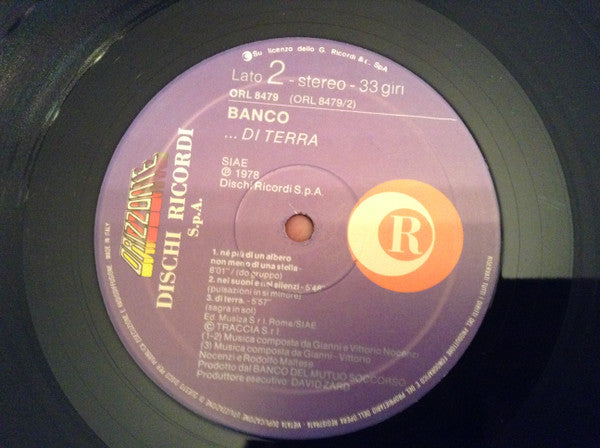 Banco* - ...Di Terra