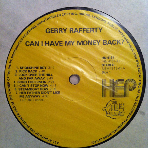Gerry Rafferty -Can I Have My Money Back?