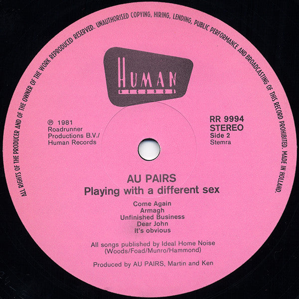 Au Pairs -Playing With A Different Sex