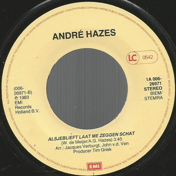 André Hazes -Zo Heb Ik Het Nooit Bedoeld