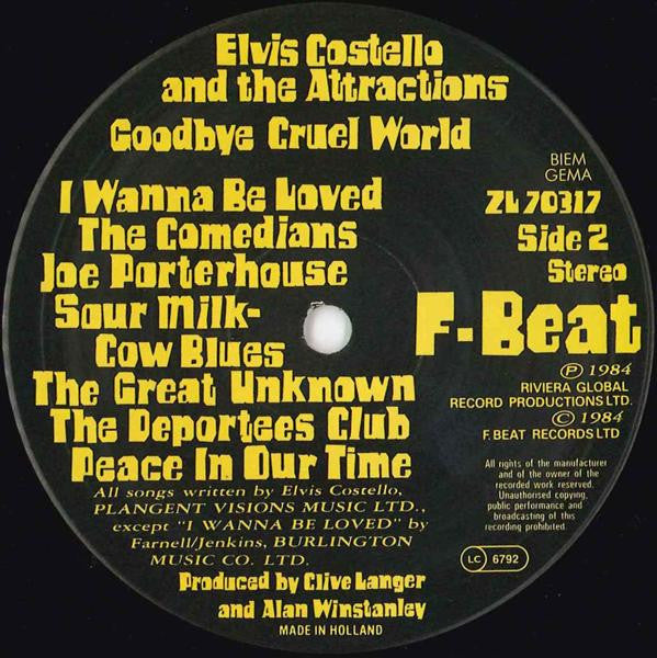 Elvis Costello And The Attractions* -Goodbye Cruel World