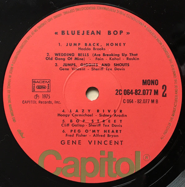 Gene Vincent And His Blue Caps* -Bluejean Bop