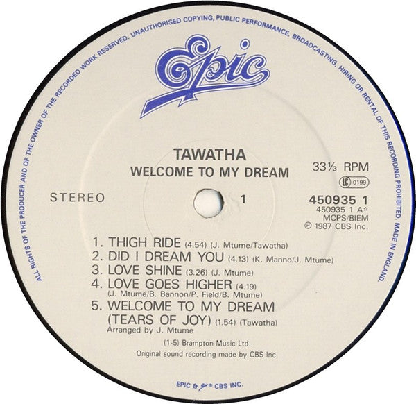 Tawatha -Welcome To My Dream