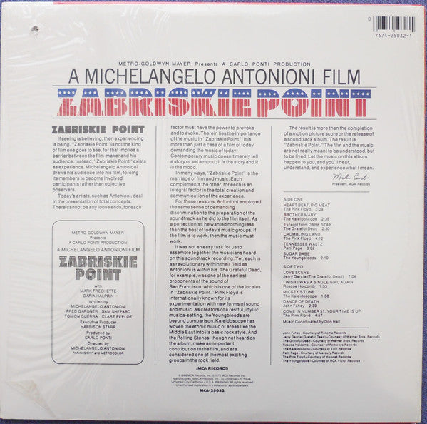 Various -Zabriskie Point (Music From The Motion Picture Sound Track)