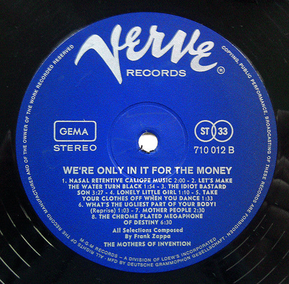 The Mothers Of Invention* -We're Only In It For The Money