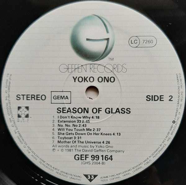 Yoko Ono -Season Of Glass