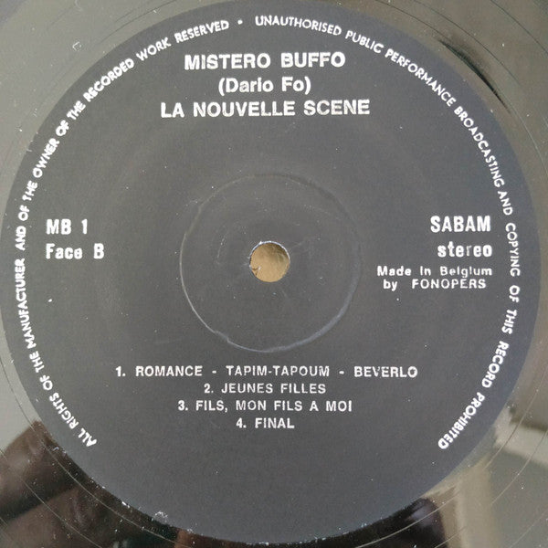 Dario Fo, Nouvelle Scène Internationale* -Mistero Buffo