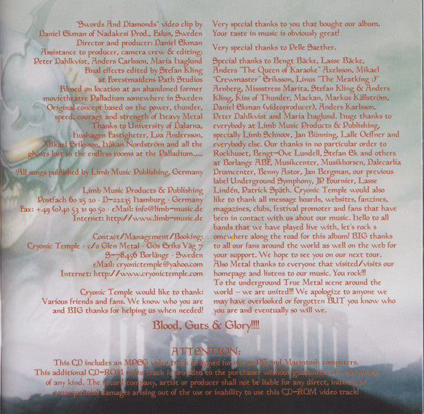 Cryonic Temple -Blood, Guts & Glory