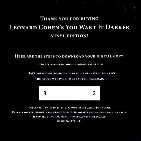 Leonard Cohen -You Want It Darker