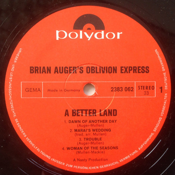 Brian Auger's Oblivion Express -A Better Land