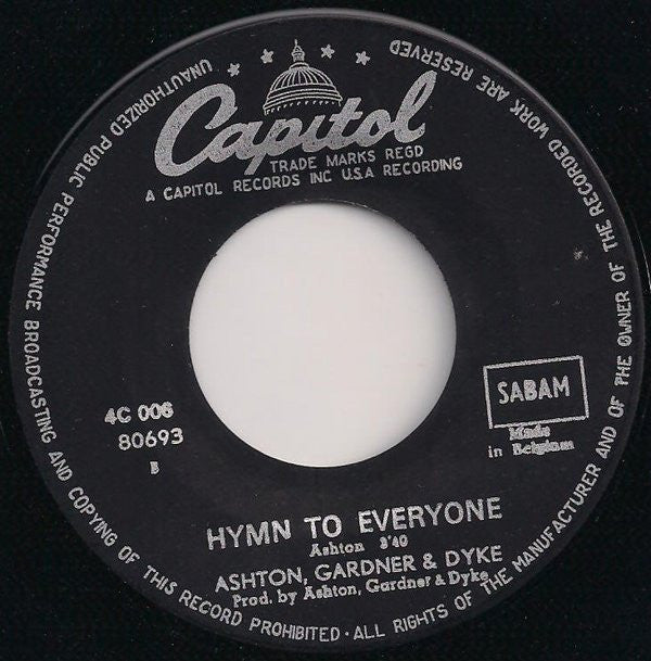 Ashton, Gardner & Dyke -Resurrection Shuffle / Hymn To Everyone
