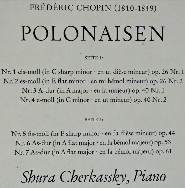 Frédéric Chopin - Shura Cherkassky -Polonaisen