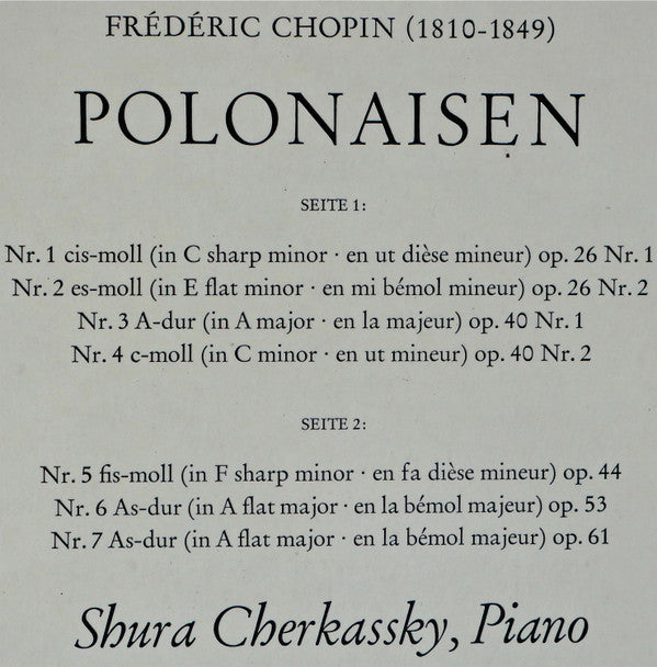 Frédéric Chopin - Shura Cherkassky - Polonaisen