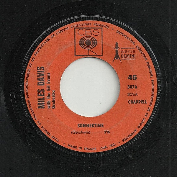 Miles Davis With The Gil Evans Orchestra* -Summertime / La Valse Des Lilas