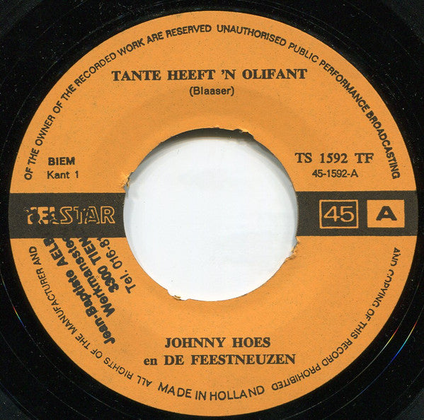 Johnny Hoes En De Feestneuzen -Tante Heeft 'n Olifant