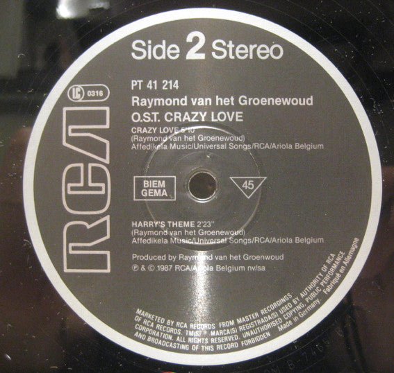 Raymond van het Groenewoud -Extracts From The Original Soundtrack From "Crazy Love"
