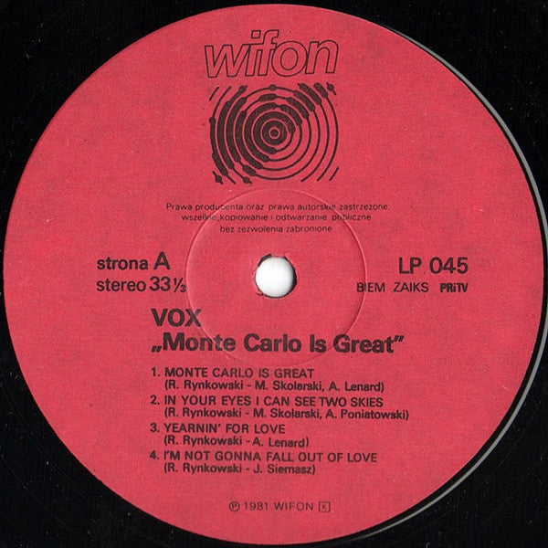 VOX (7) -Monte Carlo Is Great