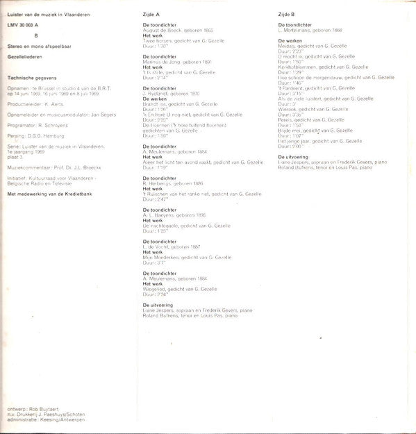 Various - Luister Van De Muziek In Vlaanderen 3 - Gezelleliederen