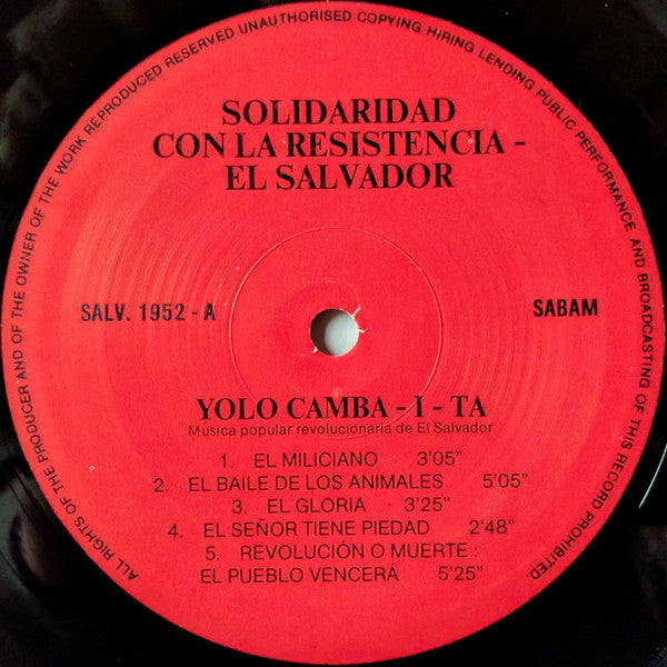 Yolocamba I-Ta* -Canta Su Solidaridad Con El Pueblo De El Salvador