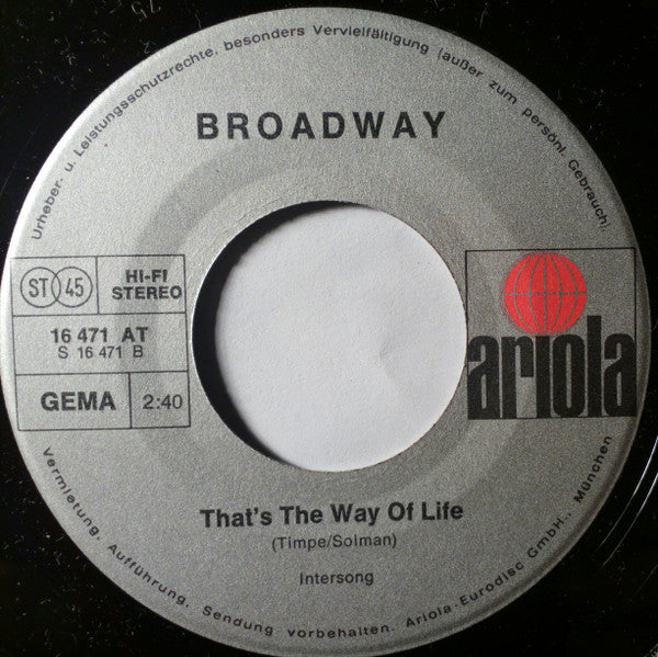 Broadway (23) -Hello Corinna / That's The Way Of Life