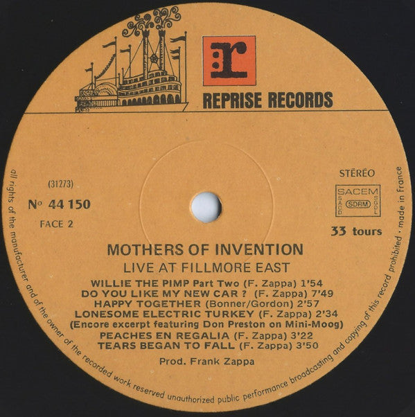 The Mothers -Fillmore East - June 1971