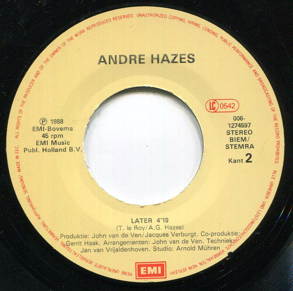 André Hazes - Blijf Maar Hier / Later