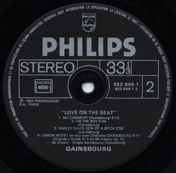 Gainsbourg* -Love On The Beat