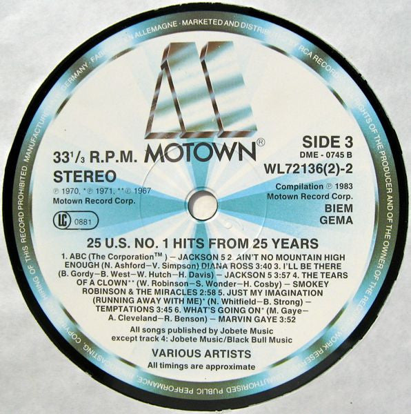 Various -25 U.S. No.1 Hits From 25 Years