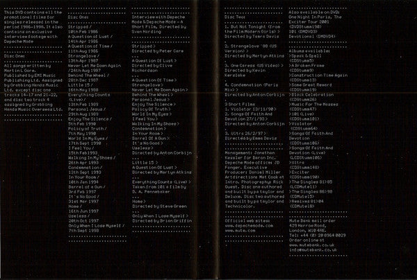 Depeche Mode -Videos 86>98 +