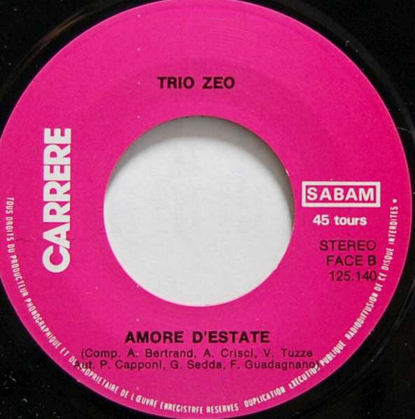 Trio Zeo -Come On / Amore D'estate