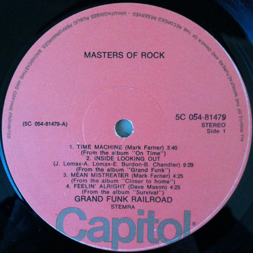 Grand Funk Railroad -Masters Of Rock
