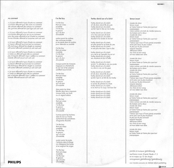 Gainsbourg* - Love On The Beat