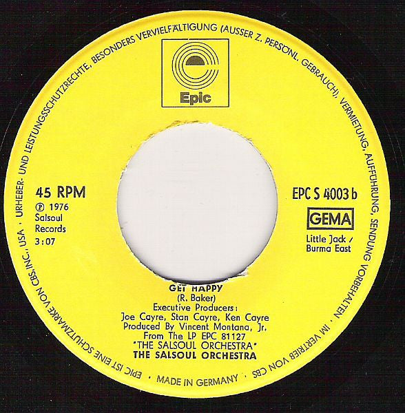 The Salsoul Orchestra -Tangerine / Get Happy