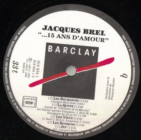 Brel* -Quinze Ans D'Amour