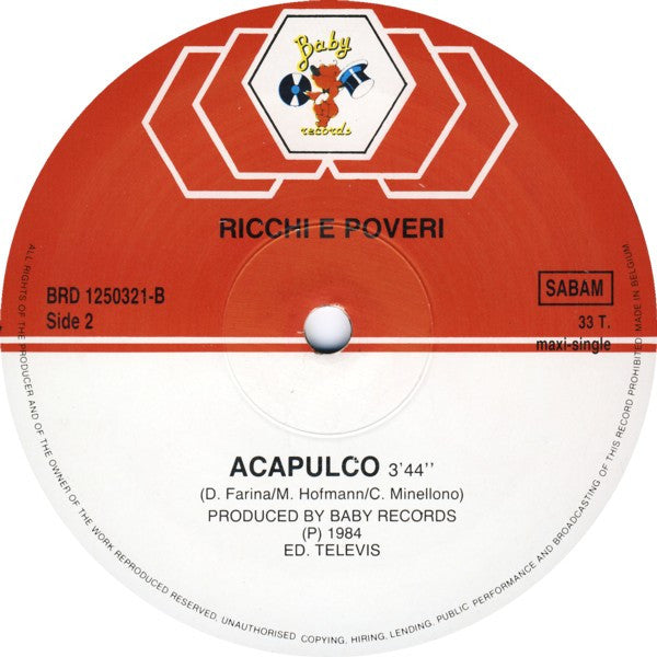 Ricchi E Poveri -Hasta La Vista / Acapulco