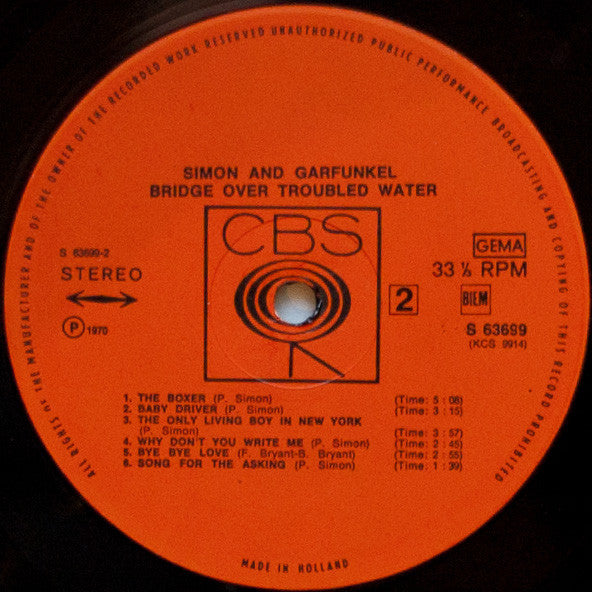 Simon And Garfunkel* -Bridge Over Troubled Water