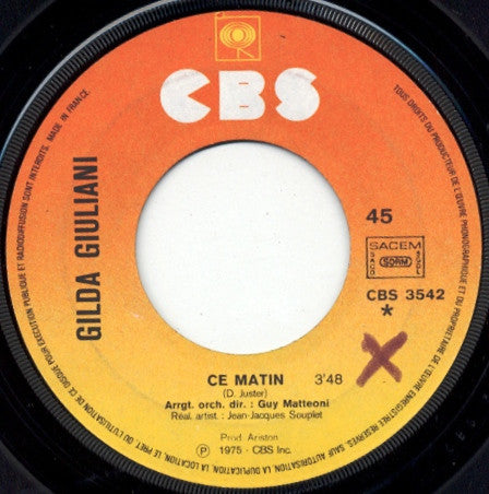 Gilda Giuliani -Ce Matin / Maison De Fous