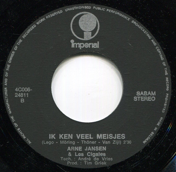 Arne Jansen En Les Cigales* - Ik Heb De Hele Nacht